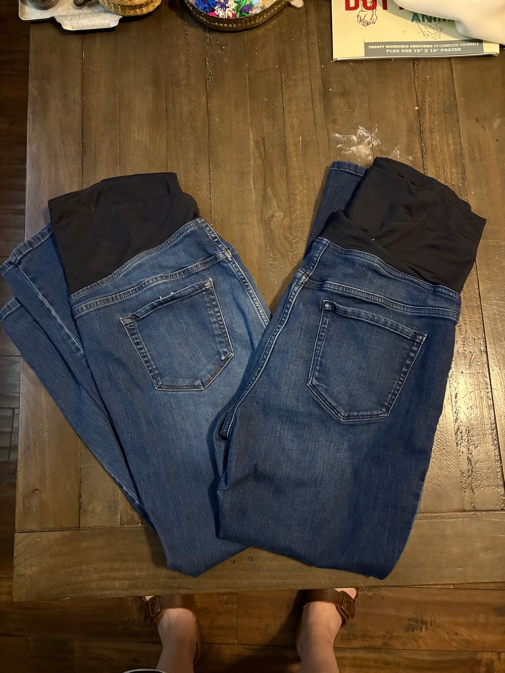 Isabel Maternity Dark Blue Stretch Denim Jeans with Navy Overband